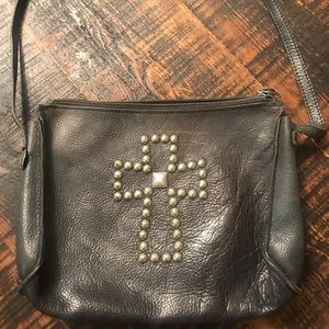 Black leather bag